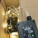 2 Pack Solar Starburst Sphere Lights,200 LED Firework Light 8 Modes Dimmable Waterproof Hanging Fairy Light, Copper Wire Lights for Tents Patio Parties Christmas-NO Remote (Warm White)