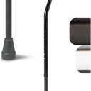 Medline Bariatric Offset Walking Cane for Seniors & Adults, Adjustable Height 29"-38", Ideal for Balance Support, Injury & Post-Surgery Mobility Aid, Black