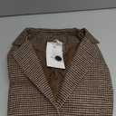 ELLEVEN Womens Casual Plaid Blazer Lapel Collar Double Button Long Sleeve Boyfriend Blazer Suit Houndstooth Plaid Blazer Jacket Business Work Office Blazer Suits Coffee Houndstooth Small