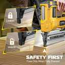 Cordless 2" Brad Nailer Compatible with Dewalt 20V Battery (No Battery), 2-in-1 Electric Nail /Staple , 18 Gauge Nail Battery Powered with 1000 Nails for Wood Carpentry, 7.2LB