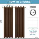 Diraysid Chocolate Brown Grommet Blackout Curtains for Bedroom Thermal Insulated Room Darkening Curtains Drapes, 52 x 95 inch, 2 Panels