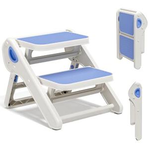 MoreFeel Foldable Toddler Step Stool for Bathroom Sink - 2-Step Kids Stool for Potty Training, Kitchen Counter & Bedroom, Sturdy Non-Slip Child Safety Stool Helper
