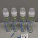 Dr. Brown's Anti-Colic Options+ Narrow Glass Baby Bottle with Level 1 Slow Flow Nipple, BPA-Free, 8 oz/250 mL, 0m+, 4-Pack 