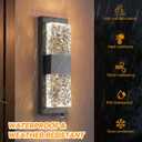 Dusk to Dawn Outdoor Lighting Fixture Wall Mounted - 14.2'' IP65 Waterproof Wall Sconce with 12W LED Crystal Modern Outside Wall Lamp for Hallway Doorway Porch Patio Backyard, Black, 1PCS