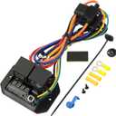 Digital Thermatic Fan Switch Kits DC-0444, 12V and 24V Adjustable Temperature Range Dual Radiator Fan Kit, 104ºF-230ºF Electric Thermatic Fan Controller Switch Kit Replace 0444