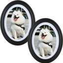 2 Pack Black Oval Picture Frames 8 by 10 Oval Photo Frames, 8x10 Wall Mounting Photo Frame for Home Decor, Photo Gallery
