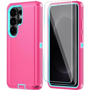 ONOLA Phone Case for Samsung Galaxy S26 Ultra Case with HD Screen Protector, Heavy Duty Shockproof & Dropproof 3-Layer Cover Phone Case for Galaxy S26 Ultra 6.9'',PinkSkyBlue