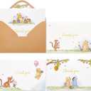 Crisky 50 Pack Cute Bear Thank You Cards Blank Inside with Envelopes and Stickers for Birthdays, Baby Showers, Friendsgiving