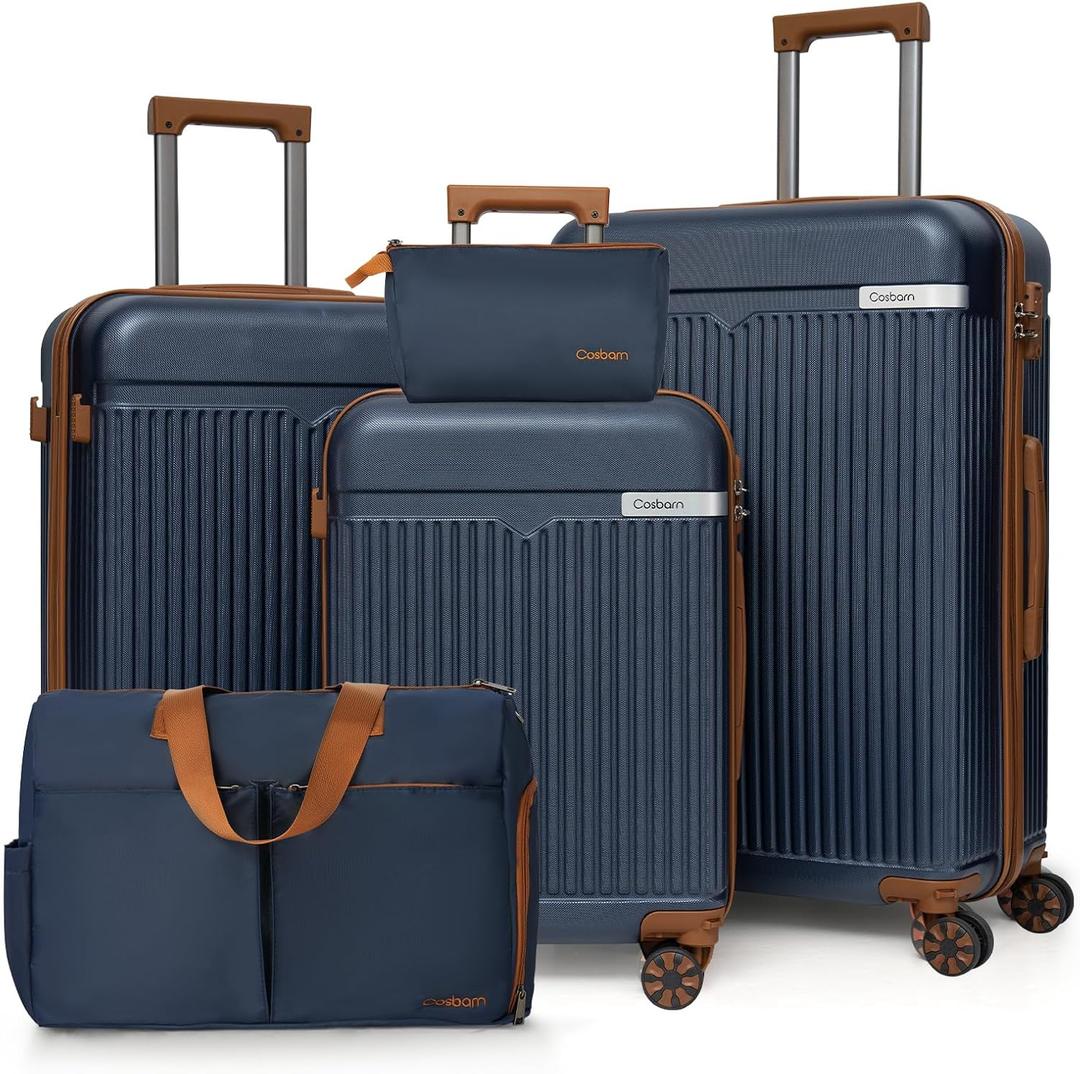 Cosbarn Luggage Sets 5Pcs Suitcases with Wheels,Large Suitcase,20"/24"/28"