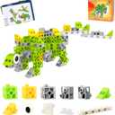 2 x 150 PCS 0.8in Building Blocks - Toy Building Sets for Kids, Building Blocks Cubes, School Toys Birthday Gifts for Boys and Girls Age 3+ Years Old Stimulate Imagination (150, Dinosaur)