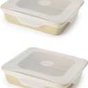 W&P Reusable Silicone Stretch Lid, Brownie (8 x 8) Set of 2, Dishwasher Safe, Freezer Safe, LFGB/Premium Silicone, Microwave Safe, Clear