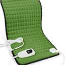 Deepsoon Heating Pad,Electric Heating Pads for Back,Neck,Abdomen,Moist Heating Pad for Shoulder,Knee,Arms,Legs,Dry/Moist Heat & Auto Shut Off,Christmas Gifts for Men and Women,Green Black,24x12 Inch