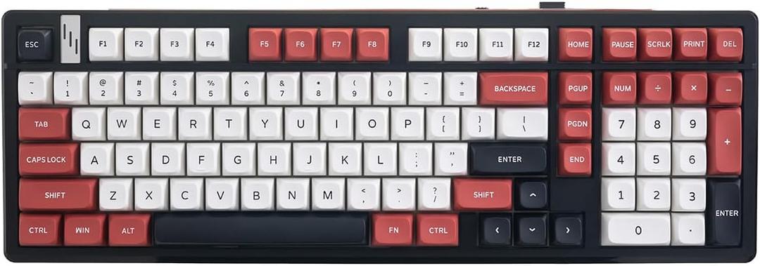 GK GAMAKAY TK101 98% Mechanical Keyboard with Number Pad, Hot Swappable, Pre-lubed Tactile Switches, Tri-Mode Bluetooth/2.4GHz/USB-C 101 Keys RGB Backlit Gaming Keyboard (Black&Red, Pluto Swicth)