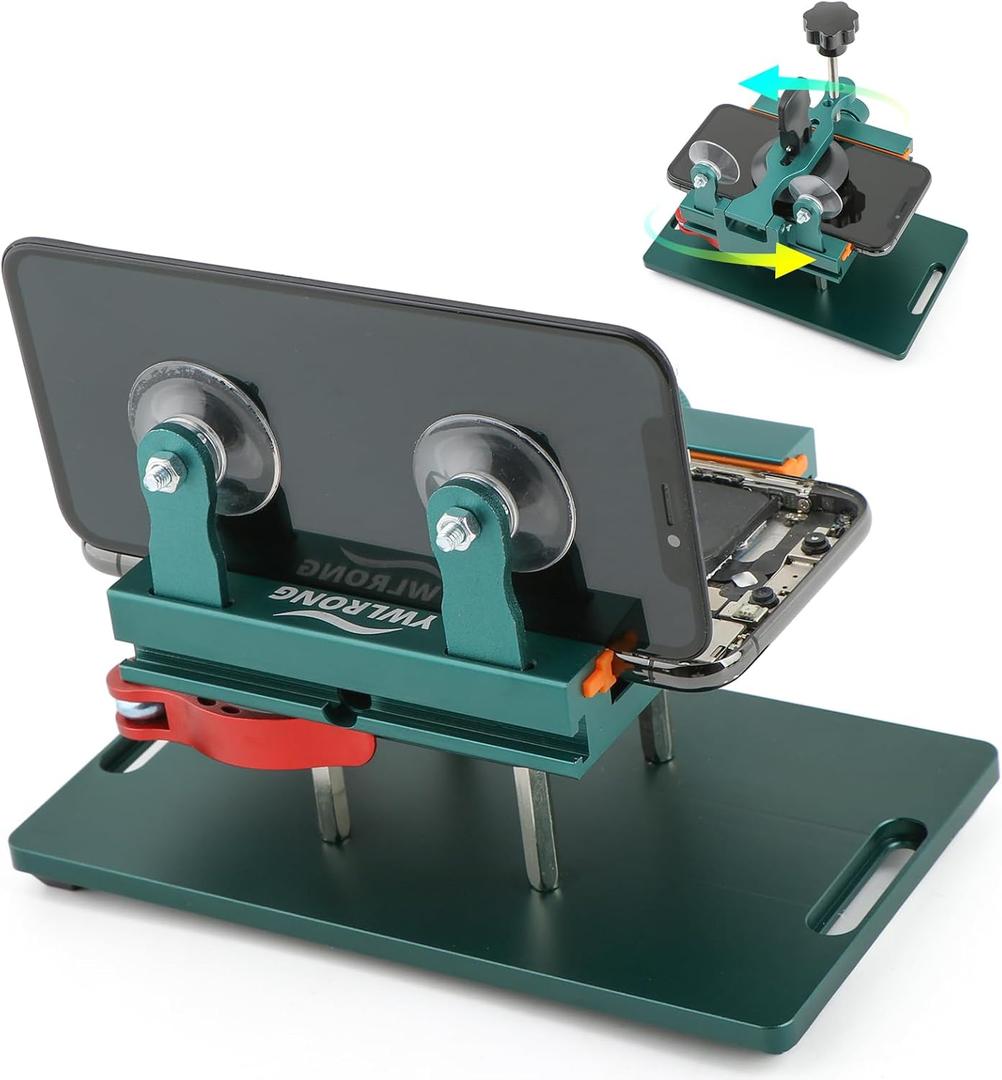 Phone Screen Separator Opener Clamp for iPhone Screen Opener LCD Removal Tools with Suction Cup Heating Free 360 Rotatable Fixing Clamp for Samsung Huawei Display Opening Repair Tool Kit