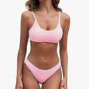 Fanuerg Women's Ribbed Bikini Sets Scoop Neck Cheeky Swimsuit Textured Two Piece Bathing Suit Size -Medium
