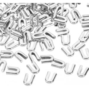 PATIKIL 100Pcs 5mm 3/16inch Width Spiral Boning Tips for Sewing, Galvanized Carbon Steel Corset Boning Tips Covers End Cap for Costume Bridal Dress, Silver Tone