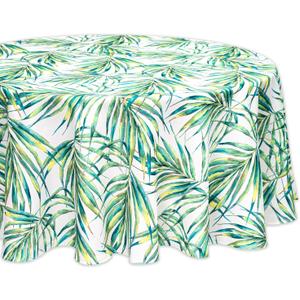 YiHomer Indoor Outdoor Tabletop for Spring Summer Decorations, Picnics and Dinner Parties - Stain and Water Resistant, Palm Leaves Dream, Tablecloth, 70" Round