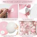 Pink and White Balloon Arch Kit, Pastel Pink Balloon Garland with Dusty Light Metallic Pink Matte White Balloons and Clear Balloons for Valentines Day Bridal Shower Wedding Party Birthday Decorations.