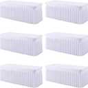 6 Pack White Spandex Fitted Tablecloth 6 Foot - Stretch Table Clothes for 6 FT Rectangle Table, Washable Ruffles Elastic for Weddings, Buffet, Banquet, Trade Craft Show, Party Celebration