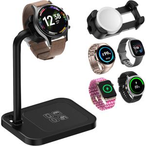 Universal Smart Watch Dock, Adjustable Telescopic Charging Stand, Compatible with Samsung/ Google/ Pixel/ Fossil/ Fitbit/ Garmin/ Huawei/ AMAZTIM/ Amazfit/ Suunto/ Xiaomi (2S-B)