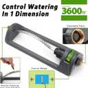 Lawn Sprinkler, 18-Hole Brass Nozzle Oscillating Sprinkler, Garden Tool for Lawns up to 3,600 Square Feet, Jet Cleaning Needle Hidden on the End of the Product, Gray