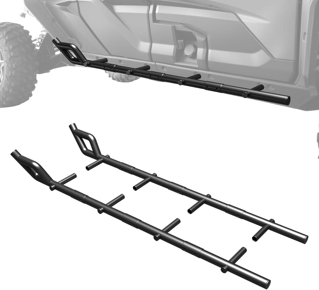 Nerf Bars Rock Sliders Compatible with Kawasaki Teryx KRX4 1000 2023-2025, Left & Right Side Steps Tree Kickers, Heavy Duty Steel Combined Side Bumper Protector Guard (4 Seat)