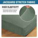 2 x H.VERSAILTEX Super Stretch Individual Seat Cushion Covers - Sofa & Couch Cushion Slipcover Sets - Thick Jacquard Textured Twill Fabric (3 Piece XL Sofa Cushion Covers, Loden Frost)