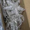 Hwangyd Star led Curtain String Fairy Lights  Plug in Indoor Ourdoor 12 Stars 138 LED Window Twinkle Hanging Lights with 8 Flashing Modes, Decorate for Bedroom Christmas Party Patio, Warm White