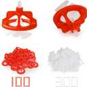 Storystore Tile Leveling System Clips, 300 Pcs Tile Spacers and 100 Pcs Red Cap Tile Leveling Clips for Wall/Floor Ceramic Tile and Stone Installation, Effortless DIY Install, Precision Gap Control