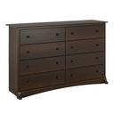 Prepac Sonoma 8 Drawer Double Dresser for Bedroom, Wide Chest of Drawers, Bedroom Furniture, Clothes Storage and Organizer, 17.25" D x 59" W x 37" H, In Espresso