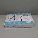 12X Magnifying Glass with Light, Ultra Long 3 Section Arm LED Desk Lamp with Large Clamp, 3 Color and Brightness Hands Free Magnifier Light for Workbench Craft(12X 35in Circular Knob Clamp) (Black)