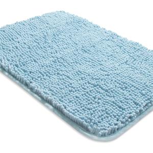 Yeaban Baby Blue Bathroom Rugs – Thick Chenille Bath Mats | Absorbent and Washable Bath Rug Non-Slip, Plush Rugs for Bathroom, Shower, Sink(17" x 24")