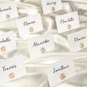UNIQOOO 24Pcs Decorative Gold Shell Place Card Holders Bulk, Scallop Name Card Stands Set, for Beach Wedding Decor Coastal Favors, Table Setting, Business Card, Name Tag, Party Food Labels