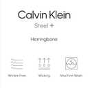 Calvin Klein Men's Regular Fit Non Iron Herringbone Button-Down Shirt (White, M)