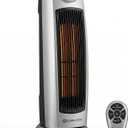 Comfort Zone 1,500W Ceramic Tower Space Heater with Remote, Backlit Digital Thermostat & Temperature Display, 3 Heat Settings + Fan Mode, 90 Oscillation, Timer, Overheat & Tip-Over Protection