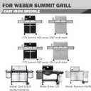 7404 Griddle Parts for Weber Summit Griddle 400 600 Series S-670 S-470 E-470 Grill Replacement Parts Reversible Cast Iron Griddle Plate for Weber Summit Silver C/D Gold A B D Platinum A B Flat Top