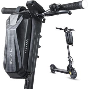 Portable Electric Scooter Bag, Quick Release Scooter Storage Bag with 3L Large Capacity, Waterproof Front Handlebar Bag for Carrying Phone, Wallet, Tools (Carbon Black)