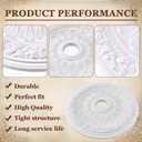 Threehoney 24" OD x 4.09" ID White Ceiling Medallion, Round Floral Rosette