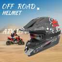 OUMURS Adult Motocross Dirt Bike Helmet with Goggles, Gloves & Mask Dirt Bike ATV Helmet for Unisex-Adult Men Women Adjustable Sun Visor DOT/FMVSS-218 Off-Road Motorcycle Helmet UTV Helmet Downhill