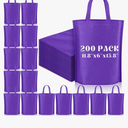 Windyun Reusable Grocery Bags Large Non Woven Shopping Bags with Handle Foldable Portable Tote Carryall Bulk 11.8x6x13.8 Inch