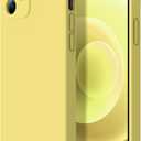 Designed for iPhone 12 Case - Upgraded Camera Protection - Soft Microfiber Lining Inside - Liquid Silicone Shockproof Protective Phone Case 6.1" for Men Women Girls - Yellow