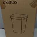 KSSKSS 3 Pack Bathroom Small Trash Can with Lid, 2.6 Gallon Slim Garbage Bin with Pop-Up Lid, 10L Plastic Wastebasket for Bedroom, Office, Kitchen, Toilet (White)