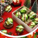 12 Pcs 2.4 Inch Christmas Ball Ornaments Red and Green Polka Dot Hanging Ornaments Christmas Tree Decorations Plastic Glittering Balls for Xmas Holiday Party Tree Decor(Stylish Style)