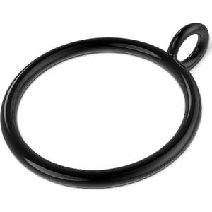 50 PCS Curtain Rings with Eyelets - Black Metal Drapery Rings for Pinch Pleat Curtains, 2.0" Inner Diameter Fits 1.5" Rod, Heavy Duty Curtain Hanging Clips