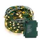 Battery Operated Starry Lights - 18FT 50 Micro LEDs, Warm White, Waterproof, Christmas Tree, Wreath, DIY Wedding