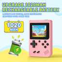 Retro Handheld Games Console Built-in 400 Video Games, Portable Handheld Emulator with 3.0 Inch Screen, Mini Travel Retro Gaming Consle (Pink)