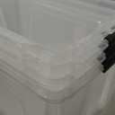 IRIS USA 72 QT Plastic Storage Box with Lid and Latches - 4 Pack - BPA-Free, See-Through Organizing Solution, Durable Nestable Stackable Containers, Secure Pull Handle - Clear