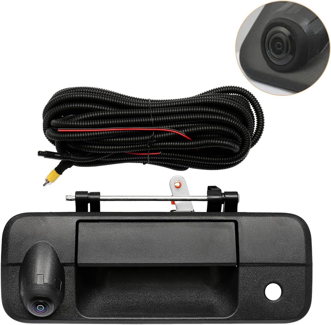 Gledewen Backup Camera Tailgate Handle, Compatible with Toyota Tundra 2007-2013, with Key-Hole, with 170Rear Viewing Angle, Waterproof, Rear View Camera, Back up Camera, Reverse Camera (Black)