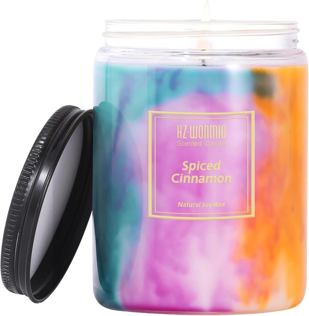 Scented Candles | Spiced Cinnamon Candle |Soy Wax Jar Candle| Extra Strong and Long Lasting Scented Candles| Holiday Aromatherapy Candle | Funny Birthday Gifts for Women|9.5oz 80 Hour Burn