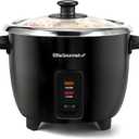 Elite Gourmet ERC006SS 6-Cup Electric Rice Cooker with 304 Surgical Grade Stainless Steel Inner Pot, Makes Soups, Stews, Porridges, Grains and Cereals, 6 cup (3 cups uncooked), Black (6 Cups Cooked, Stainless Steel)